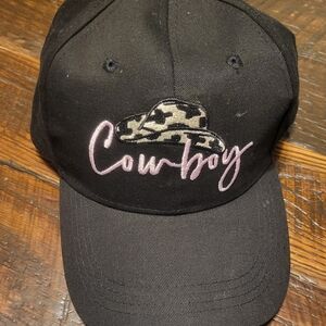 Black Cowboy Hat Embroidered Cap